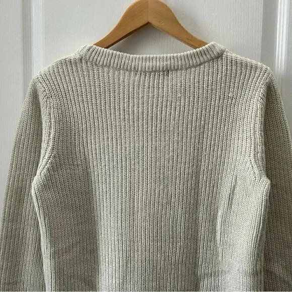 Devoted Sweater Lace Front Keyhole Neckline High Low Hem Light Beige Small - Picture 9 of 16